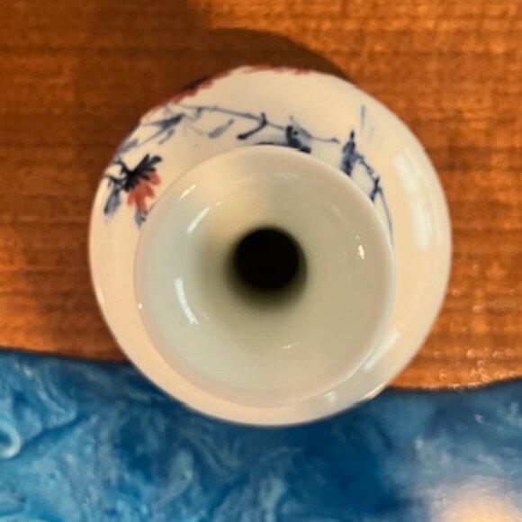 Vintage Hand Painted Birds Flowers Vase - Picture 5 of 6